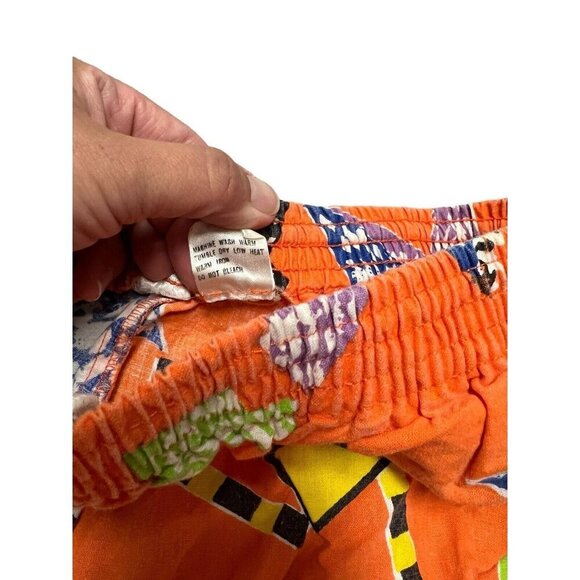Vtg California Shores Cotton Shorts Bright Colors Medium Jams 80s 90s AC Slater - Picture 7 of 13